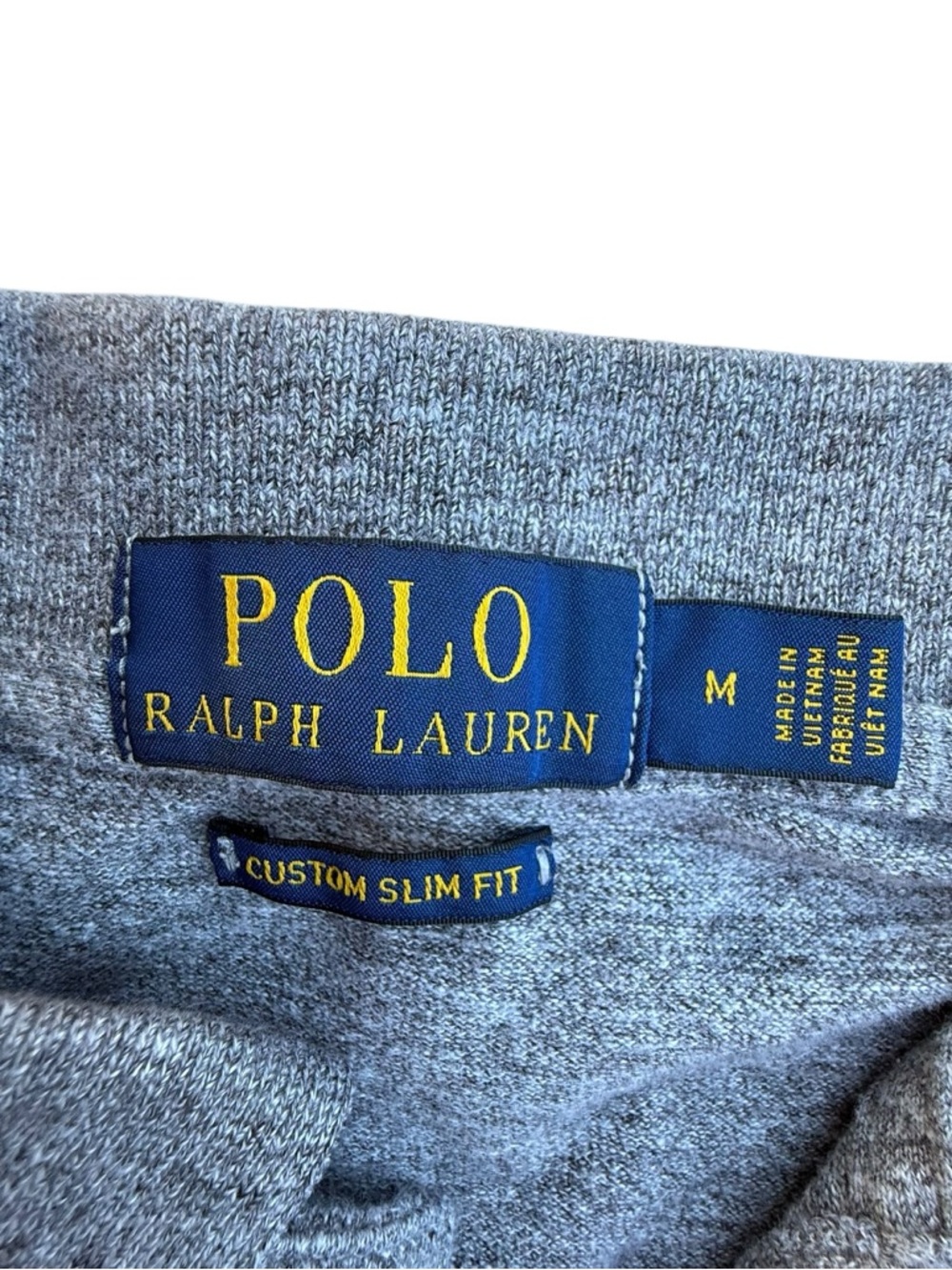 Polo Ralph Lauren Heather Gray Polo Sized Medium Custom Slim Fit - Picture 3 of 5